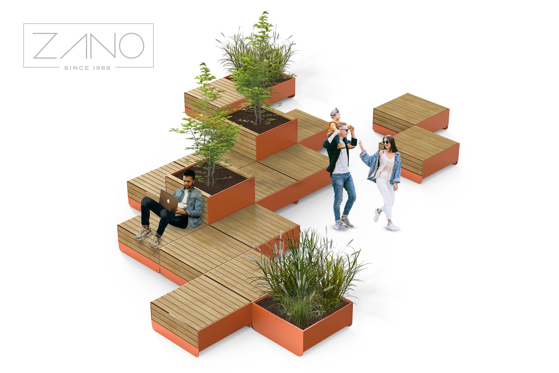 Gradske žardinjere i klupe iz serije Orbit