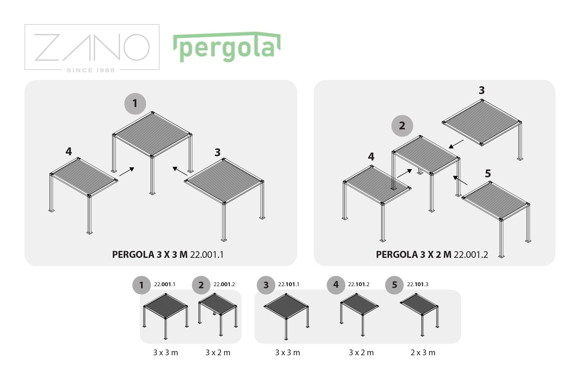 Pergola 3 x 2 m | ZANO urbani namještaj Pergola 3 x 2 m | ZANO urbani namještaj