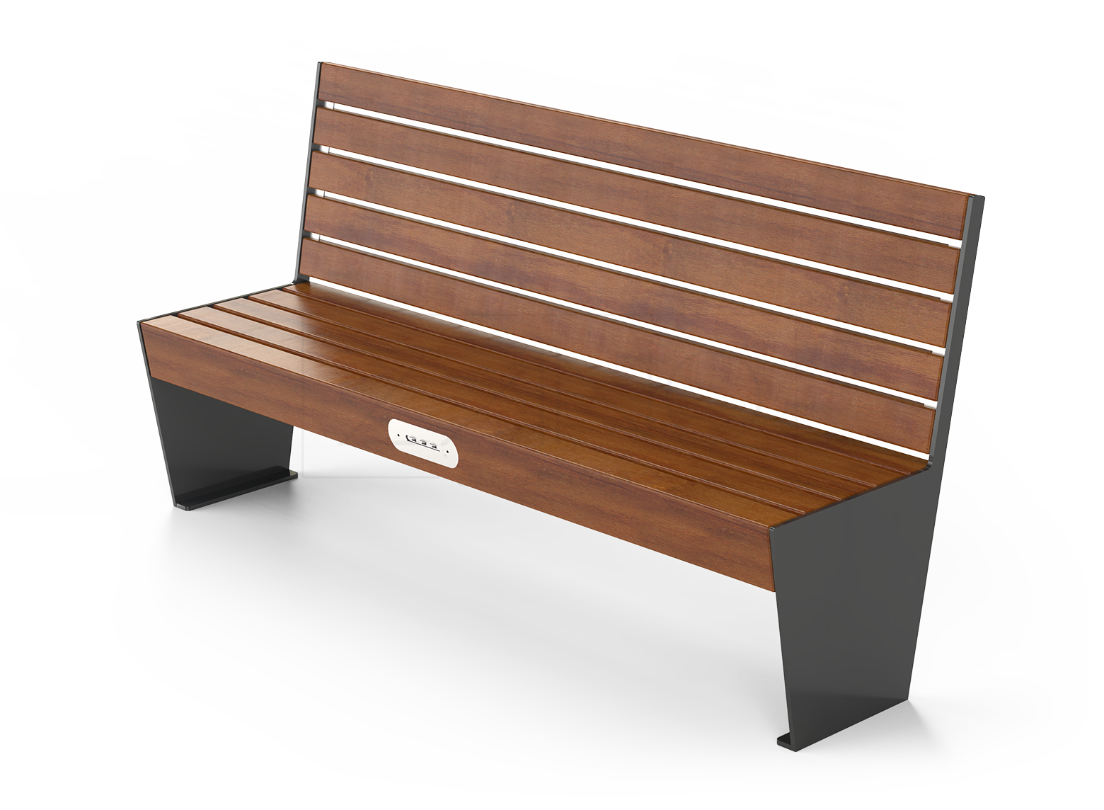 Jednostavna klupa od ugljičnog čelika i mekog drva 02.024.2