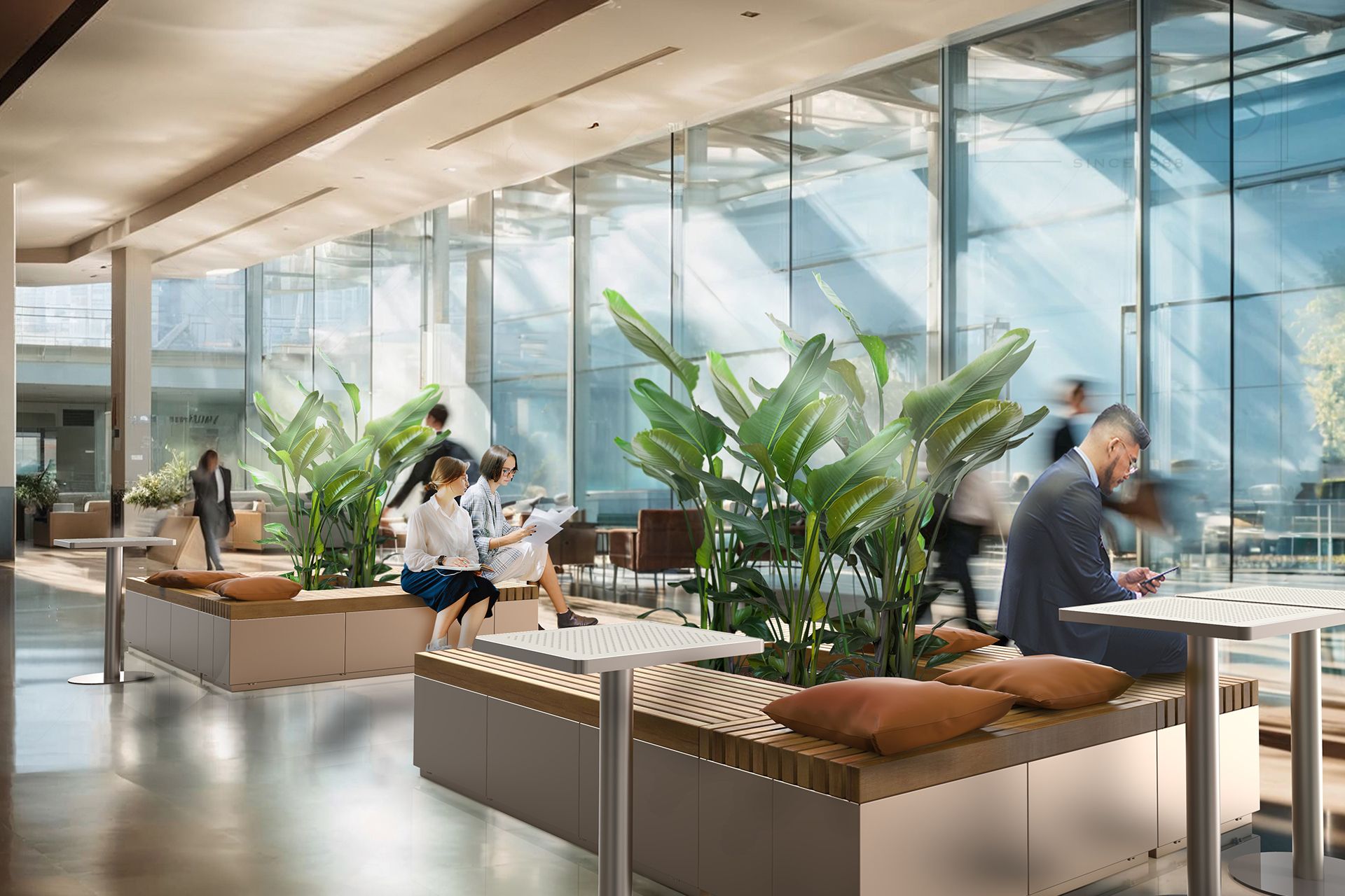 Moderne gradske klupe na aerodromu