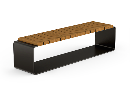 Clipo gradska klupa bez naslona s drvenim sjedalom