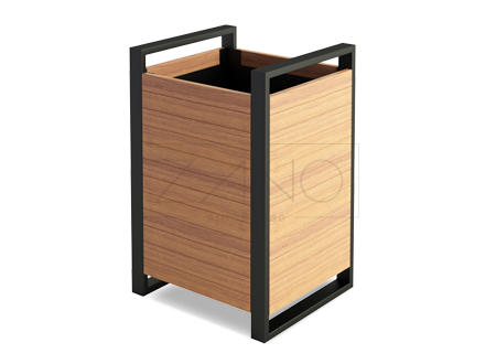 Moderan i elegantan model drvene saksije za cvijeće s metalnim okvirom