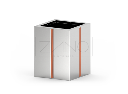 Ulična saksija za cvijeće od nehrđajućeg čelika s drvenim elementima