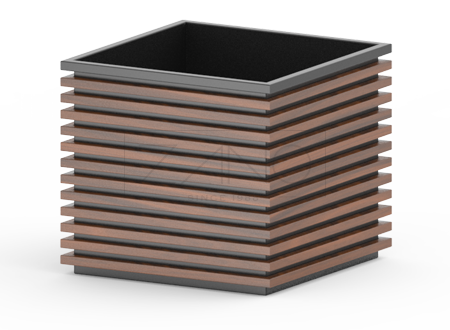 Drvena metalna saksija za cvijeće