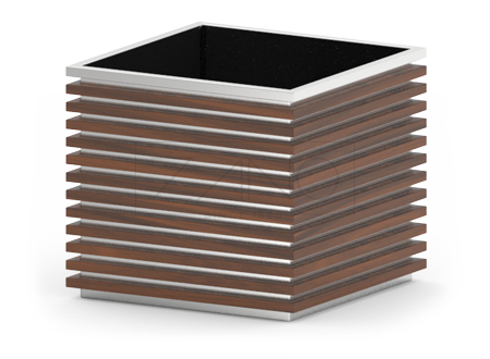 Drvena posuda za cvijeće od nehrđajućeg čelika