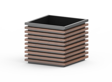 Block 06.042.L crna čelična saksija za cvijeće