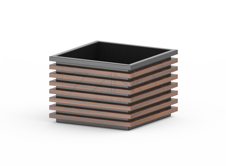 Block 06.042.M crna čelična saksija za cvijeće