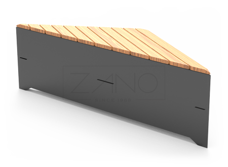 Moderna gradska klupa od crnog čelika i drveta