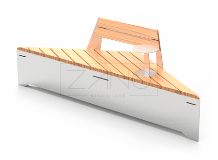 Origami klupa s naslonom i stolom, nehrđajući čelik