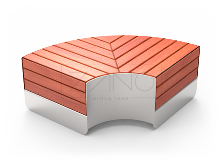 Svemirska klupa, nehrđajući čelik, drvo