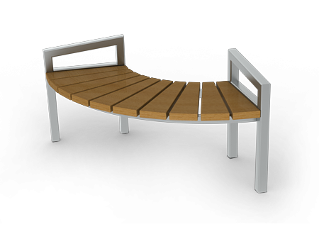 moderne zaobljene galerijske klupe