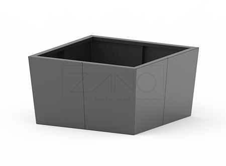 Tulip crna čelična saksija za cvijeće, veličina L