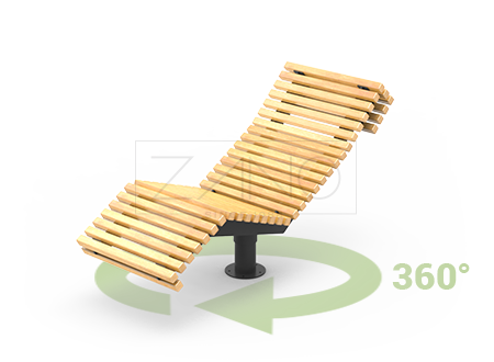 Crna čelična okretna ležaljka