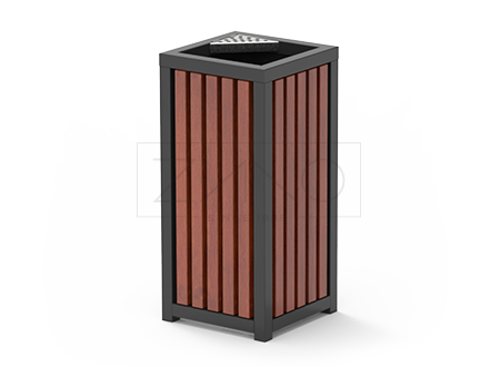 moderne kante za smeće s pepeljarama od crnog čelika