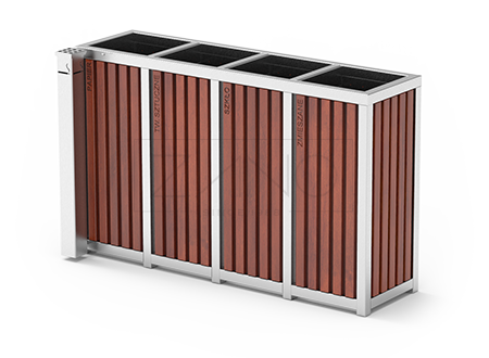 Vanjska pepeljara, četiri odjeljka za odvojeni otpad