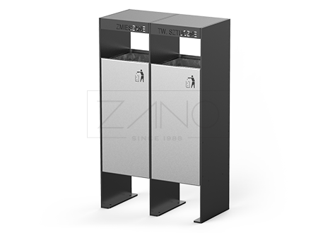 Jednostavna dvokomorna kanta za recikliranje od crnog čelika