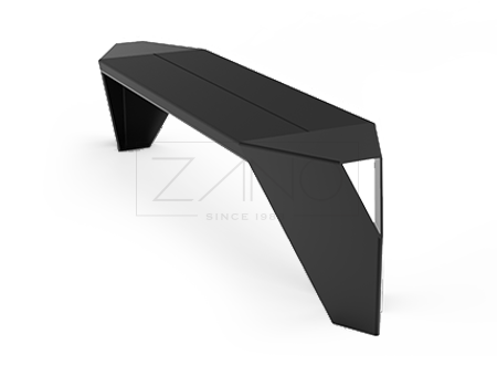 IVO 02.445.2 gradska klupa, ugljični čelik, crni pra&scaron;kasti premaz