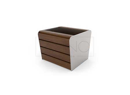 Mala gradska žardinjera Soft izrađena od nehrđajućeg čelika i drveta