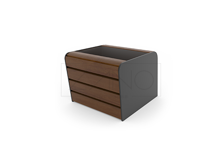 Mekana saksija za cvijeće veličine S, pričvr&scaron;ćena na mekanu klupu 02.412, izrađena od crnog čelika