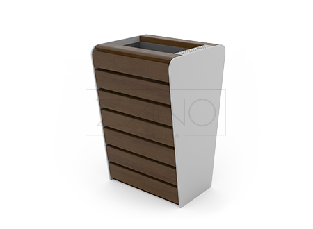 Mekana kanta za otpad s pepeljarom od nehrđajućeg čelika i smrekovog drva