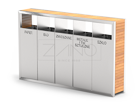 Kanta za reciklažu s 5 pretinaca | PAVO | ZANO ulični namje&scaron;taj