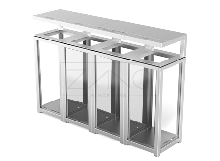 Ko&scaron;ara od nehrđajućeg čelika s četiri odjeljka