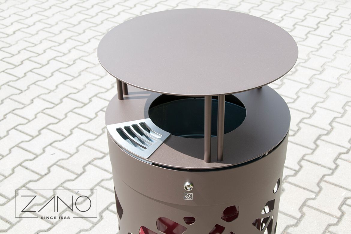 Ugljični čelik obojen u Tiger Drylac 68/60115, pepeljara - nehrđajući čelik