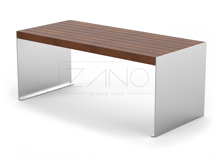 Stol od nehrđajućeg čelika s drvenom pločom Stol od nehrđajućeg čelika s drvenom pločom