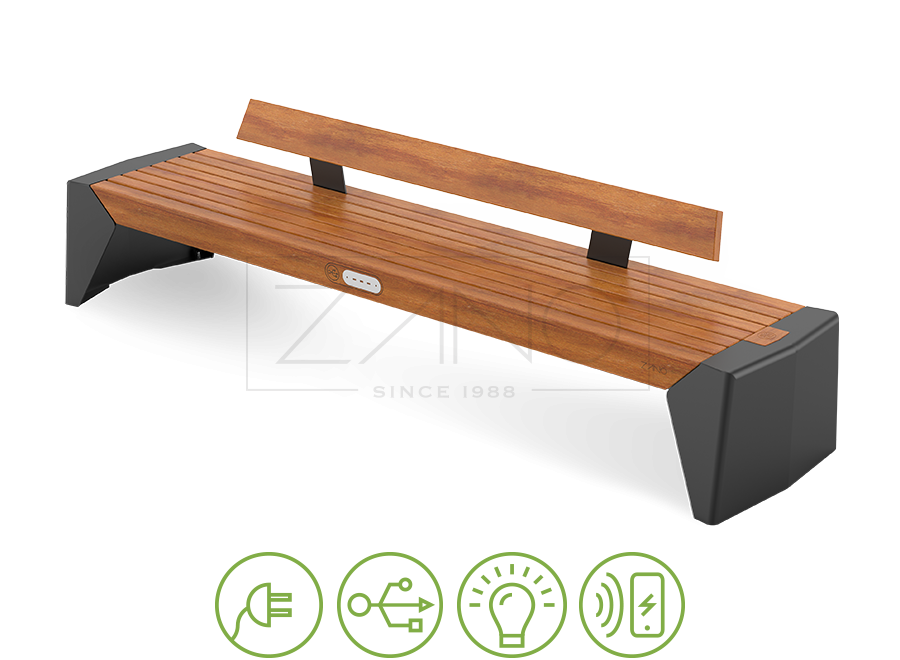 Photon klupa s naslonom od ugljičnog čelika