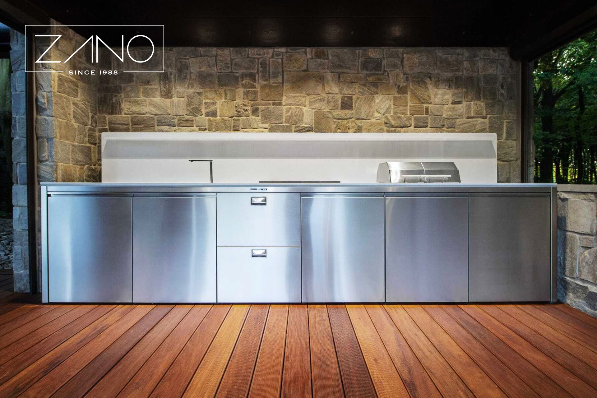 Kuhinja od nehrđajućeg čelika, vrtna kuhinja, vanjska kuhinja